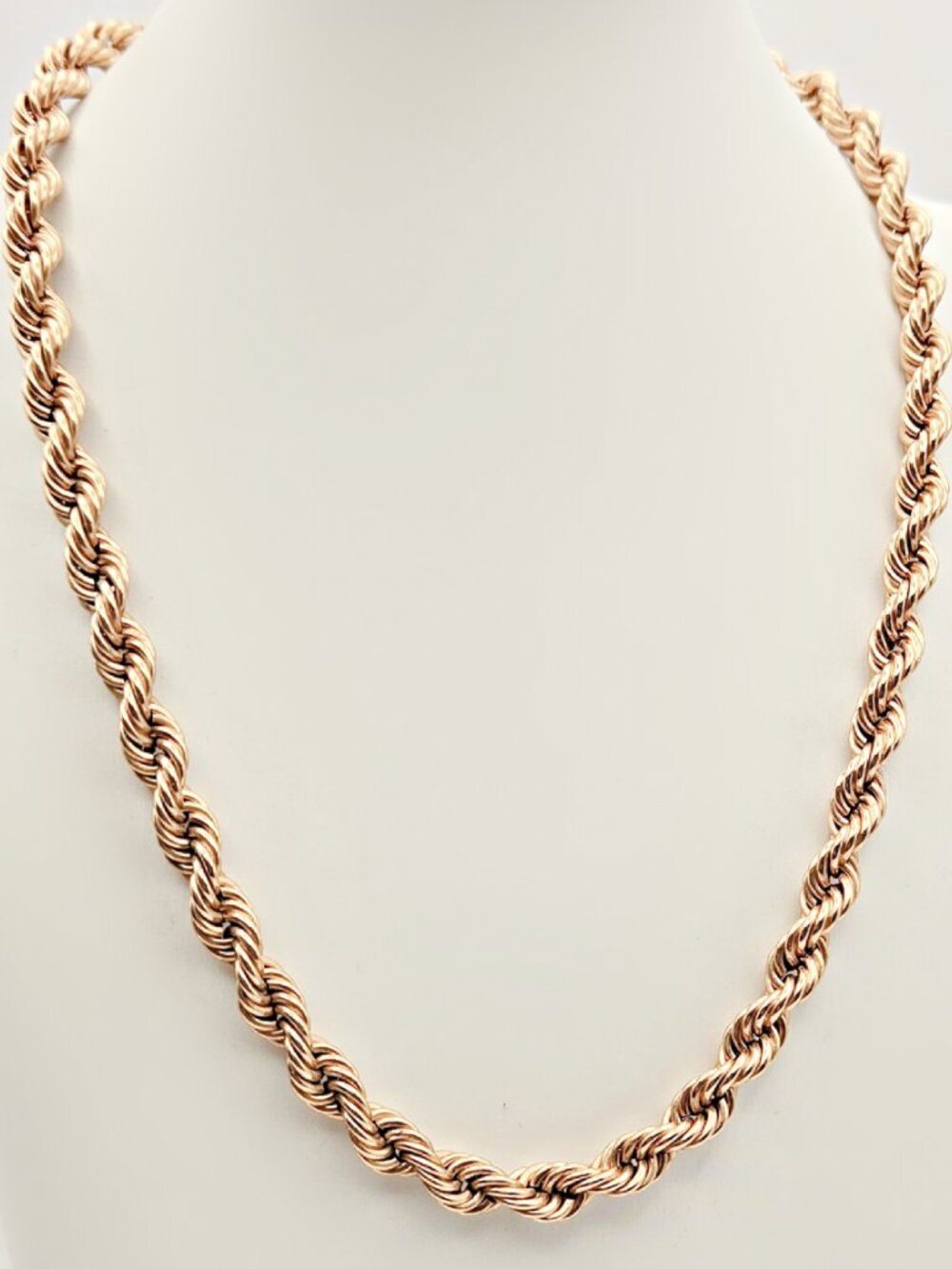 Vintage Milor Bronze Rope Chain Necklace 16 Inch 5mm Made in Italy